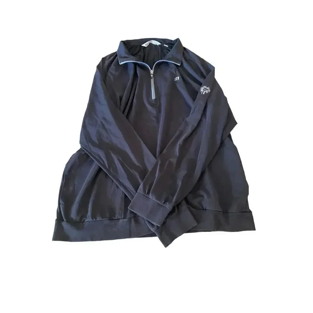 Travis Mathew Men's Long Sleeve Black Quarter Zip Jacket Size XXL